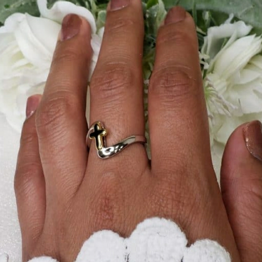 🥰 GOLD CROSS RING - Picture 4 of 4